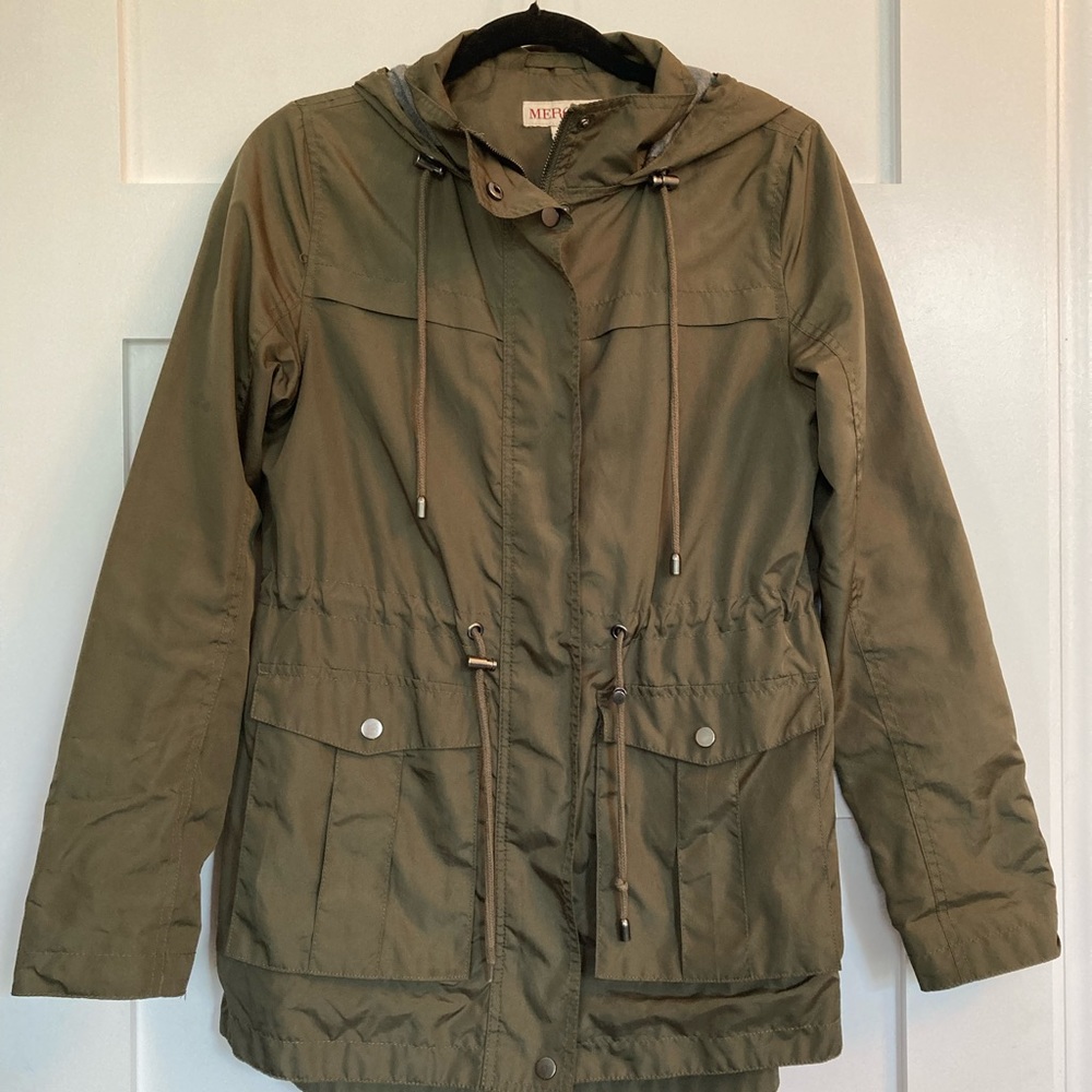 SM, Olive Green with Grey lining and hood